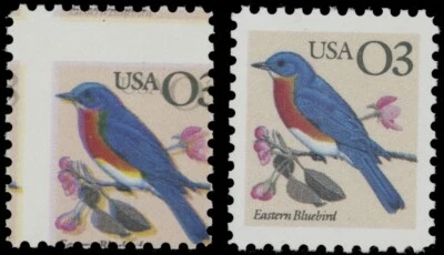 1991, USA BLUEBIRD, 3C MULTI, MISPERF W/DOUBLE IMPRESSION, NH, SC#2478b - Image 1 of 2