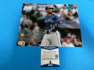 Foto 8x10 firmada por Julio Rodríguez Marineros MLB Beckett certificado de autenticidad BAS - Imagen 1 de 2