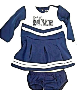 Carter's Daddy's M.V.P. Cheerleader Kleid Blau & Weiß 2 Stück Kleinkinder Neu - Bild 1 von 6