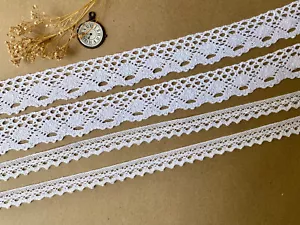 White Cotton Crochet Lace Trim Ribbon by 2M/5M/10M Sewing Dress DIY Craft - Picture 1 of 15