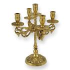 Brass Candle Holder for 5 Candles with Drip Trays - Orthodox Candelabra