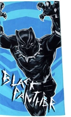 Black Panther Marvel Hero 28 x58" Blue Bath/ Beach Towel Swim Warm Kids Summer - Image 1 of 3