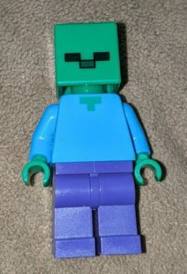 Lego Minecraft ZOMBIE Minifigure min010 Minifig Figure Rare HTF EUC GUY DEAD - Image 1 of 2