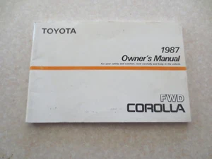 1987 Toyota Corolla automobile owners manual - Picture 1 of 9