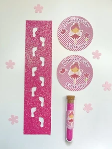 Feenstaub, Feenfußabdrücke Schablone, Feenaufkleber, Zahnfee, erster Zahn - Bild 1 von 3