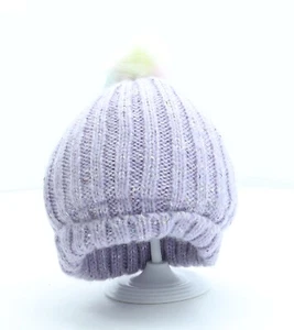 Mountain Warehouse Girls Purple Acrylic Bobble Hat One Size - Pom Pom - Picture 1 of 10