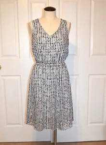Vestido para mujer White House Black Market blanco negro a cuadros forrado sin mangas - Imagen 1 de 15