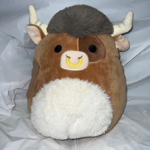 Squishmallows Shep the Highland Cow 11’’ Brown Spotted Bull Plush 2023 NWT - Picture 1 of 7