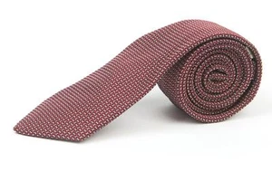 "Nueva corbata Burberry London roja caqui pequeño patrón geométrico 100 % seda 3 1/4""" - Imagen 1 de 3