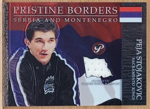 2003-04 TOPPS PRISTINE PEJA STOJAKOVIC PRISTINE BORDERS GAME WORN RELIC - Picture 1 of 2
