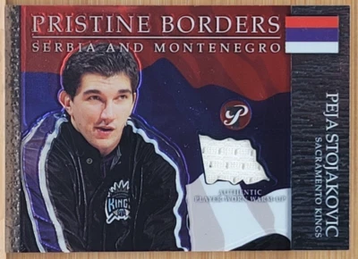 2003-04 TOPPS PRISTINE PEJA STOJAKOVIC PRISTINE BORDERS GAME WORN RELIC - Image 1 of 2