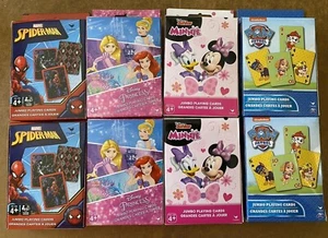 LICENSED JUMBO KIDS PLAYING CARDS - SEALED BOX 8 PACKS - 4 STYLES DISNEY, MARVEL - Picture 1 of 14