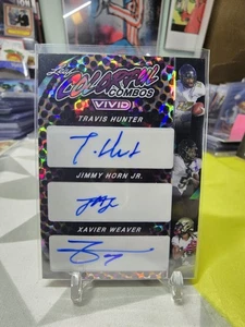 2024 Leaf Vivid Colorful Combos /5 Travis Hunter Jimmy Horn Xavier Weaver Auto - Bild 1 von 2
