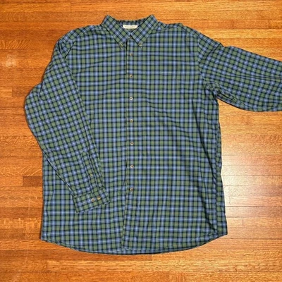 L.L.Bean Plaid Button Down Shirt Men's XXL Tall Wrinkle Resistant 100% Cotton - Image 1 of 4