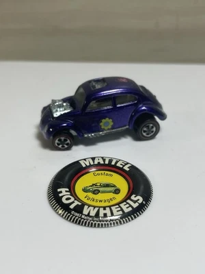 Vintage USA  Hot Wheels Redline Custom Volkswagen Bug  VW Bug. Stickers! Purple - Image 1 of 4