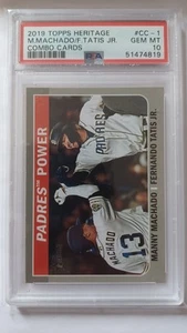 FERNANDO TATIS JR PSA 10 RC 2019 TOPPS HERITAGE COMBO CARDS MANNY MACHADO #CC-1 - Picture 1 of 2