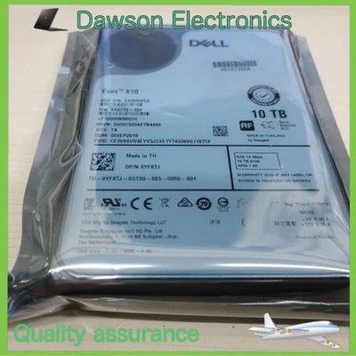 YF87J DELL 10TB 7.2k 12Gb/s NL SAS 3.5in 512e HDD 0YF87J ST10000NM0256 - Image 1 of 4