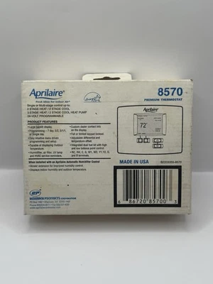APRILAIRE PREMIUM THERMOSTAT 8570 NEW With Box And Manual - Image 1 of 3