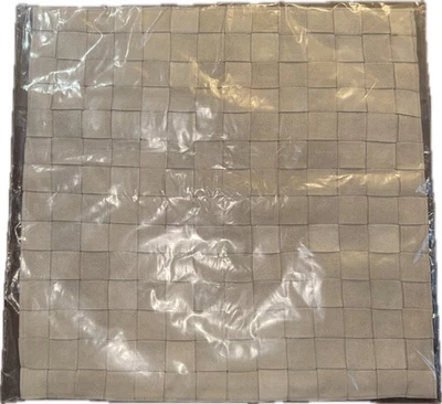 NWT Pottery Barn Suede Basketweave Throw Pillow Cover 18 X 18 Grey Gray Square - Image 1 of 4