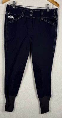 Equine Couture Blakely Joelho Patch Feminino 30 Marinha Equitação Novo sem etiquetas - Imagem 1 de 4