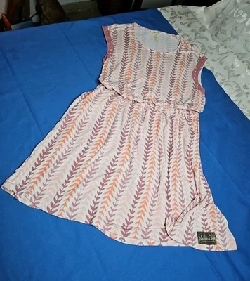 Matilda Jane Fortune Teller Dress w/Pockets Mauve Pink Orange Happy & Free Med - Image 1 of 4