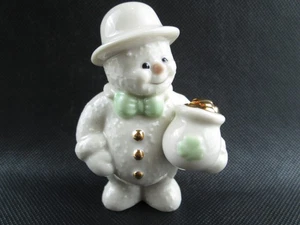 2000 Lenox 12 Months of Snowmen Collection March St. Patty's Day Irish Snowman - Picture 1 of 8