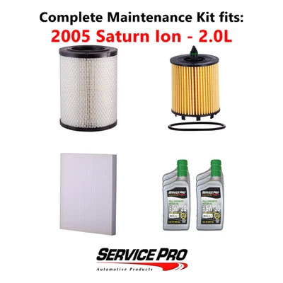 2005 Saturn Ion 2.0L Complete Cabin, Air & Oil Filter Kit (5W-30) - Image 1 of 4