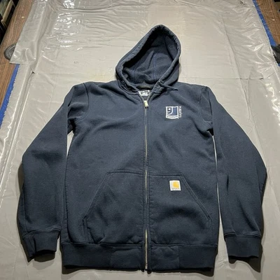 Carhartt Sudadera con Capucha Cremallera Completa Azul Ropa de Trabajo Para Hombres S Bordada Buena Voluntad K122 Azul Marino Foto 1 de 4