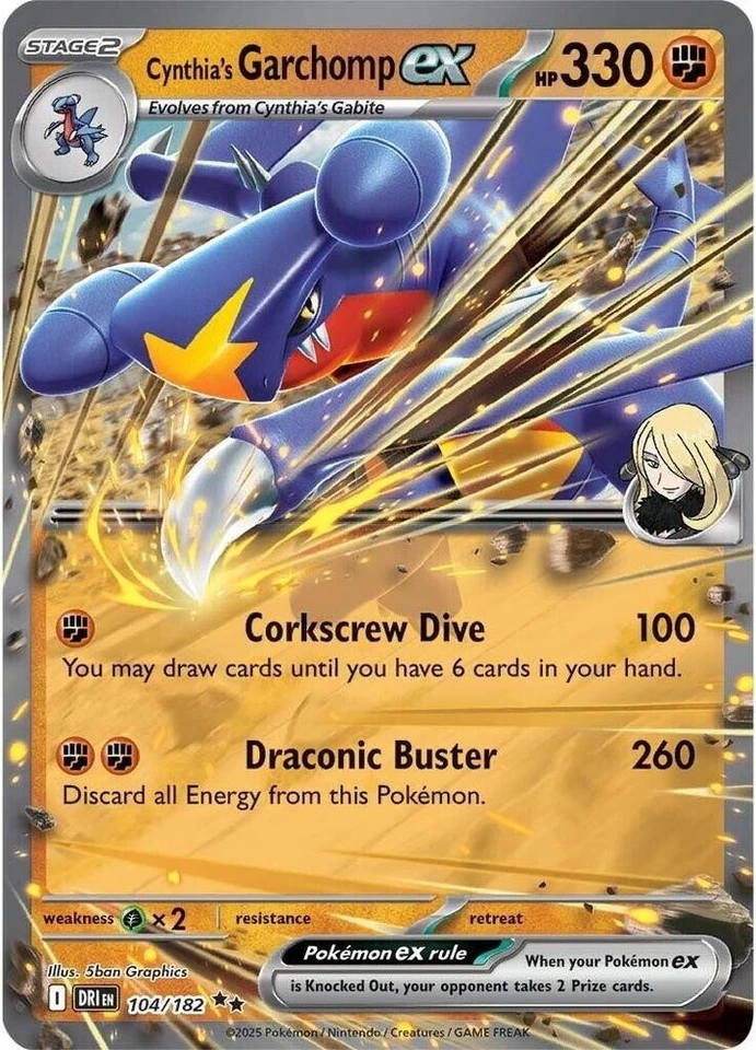 Cynthia's Garchomp ex 104/182 Sv10: Destined Rivals Holo Rare M/NM (Pokemon TCG) - Image 1 of 1