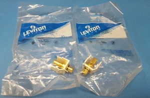 (2pcs) Leviton 40830-BWE, COUPLER RCA WHITE W/ BLACK STRIPE - Picture 1 of 4