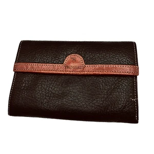 Trussard 6” Tri Fold Navy Leather Wallet - Picture 1 of 7