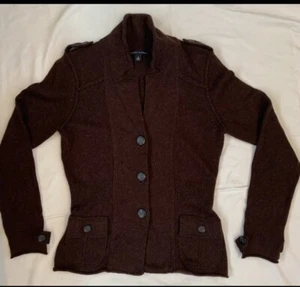 Banana Republic Women's Alpaca Cotton Wool Nylon Blend Jacket Size M Brown - Picture 1 of 7