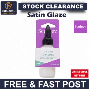 Sculpey Satin Glaze 1 oz for Polymer Clay - Clear Finish Sealer for Crafts - Picture 1 of 5