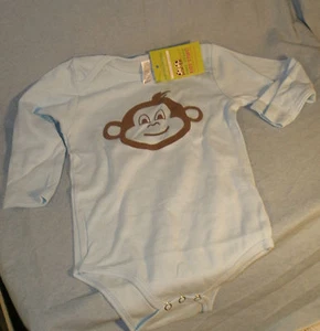 One piece Blue Mommy's Little Lil Monkey Size 18-24 mos months Long Sleeve NWT - Picture 1 of 1