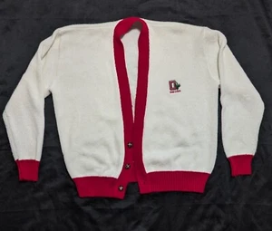 Vintage Ohio State University Brandon Knit Cardigan White/Red - Picture 1 of 6