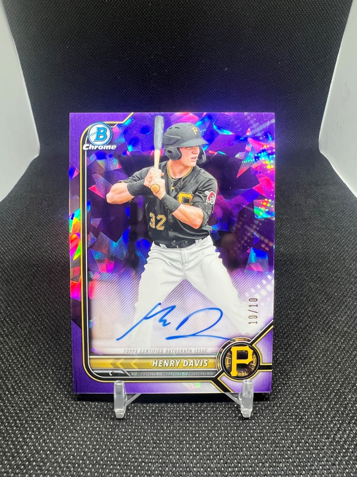 2022 Bowman Baseball Sapphire Henry Davis Prospect Auto Purple Refractor 10/10