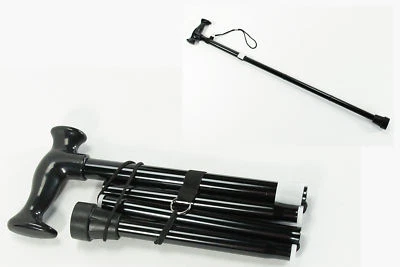 WOW Faltstock Gehstock Spazierstock Wanderstock Gehhilfe Stock faltbar schwarz