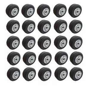 ☀️NEW! Lego 30.4 X 14 Solid Tires w/ rims GRAY Wheels Bulk Lot  50 Pieces - Picture 1 of 2
