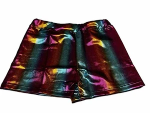 Girls’ Rainbow Athletic Shorts For Cheer, Dance, Gymnastics / Tumbling - Picture 1 of 4