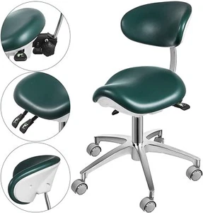 Deluxe Standard Dental Mobile Chair Saddle-1 Doctor's Stool Imported PU Leather - Picture 1 of 12