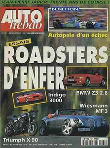 AUTO HEBDO Nr.1061 21.11.1996 WIESSMAN MF3 INDIGO 3000 BMW Z3 2.8 JP JARIER - Bild 1 von 1