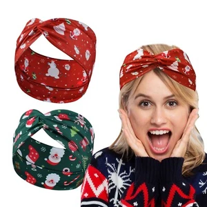 Christmas Cross Hairbands Women Yoga Exercise Headband Wash Face Headband 2 Pcs - Picture 1 of 6