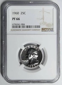 1960 P Washington Quarter NGC PF-66 - Picture 1 of 2