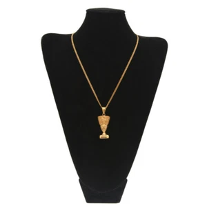 Egyptian Necklace Queen Nefertiti Stainless Steel GOLD Plated HipHop Jewelry New - Picture 1 of 8