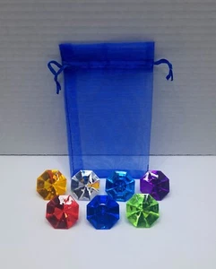 Sonic The Hedgehog 7 Chaos Emeralds con bolsa con cordón - Imagen 1 de 3