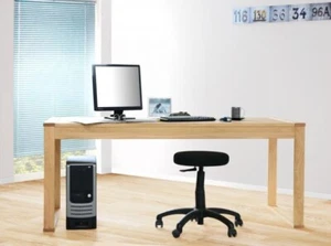 Schreibtisch Bürotisch Esstisch Vierfuß Tisch Massivholz 180cm Wildeiche - Bild 1 von 2