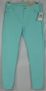 Michael Kors Womens 8 Izzy Washed Turquoise Cropped Skinny Jean Style Pants New - Picture 1 of 12