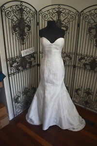 SR814W CARRAFINA 4224 SZ 12 IVORY $799 WEDDING DRESS GOWN - Picture 1 of 9