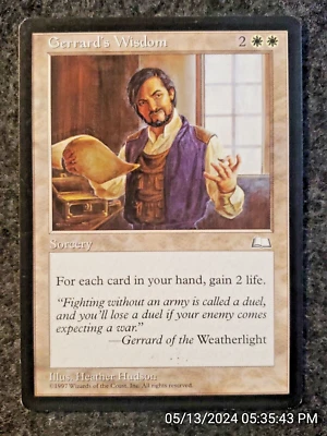 Gerrard's Wisdom Magic The Gathering Weatherlight Near Mint (DS3D1F9) - Image 1 of 4