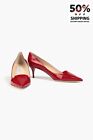 RRP€534 JIMMY CHOO Allure Leather Court Shoes US4 UK1 EU34 Red Made in Italy